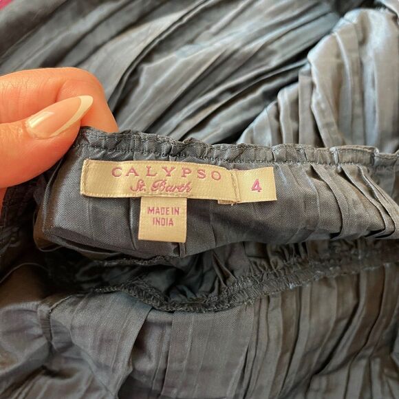 Calypso St. Barth Strapless Blue Silk Dress - Picture 2 of 11